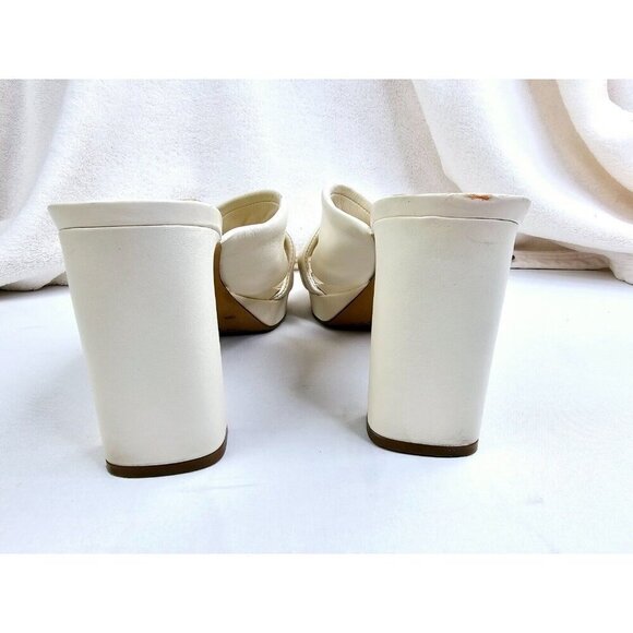 Vince Camuto Size 12 Women Elmindi Slip On Cross Strap Leather Cream Color Heels - Picture 9 of 14